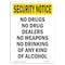 Signmission OSHA Security Sign, 14" Height, No Drugs Weapons Drinking Alcohol, Portrait OS-SN-D-1014-V-11759 - alternate 1